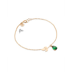 دستبند طلا طرح برگ سبز-گالری شیدا مجد