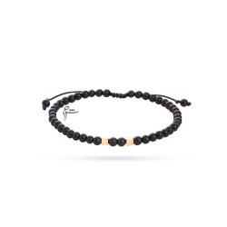 مردانه دستبند مکعب تراش اونیکس براق (2 عدد)