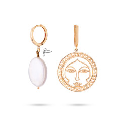 گوشواره حلقه ای طلا طرح خورشید خانم و باروک-گالری شیدا مجد