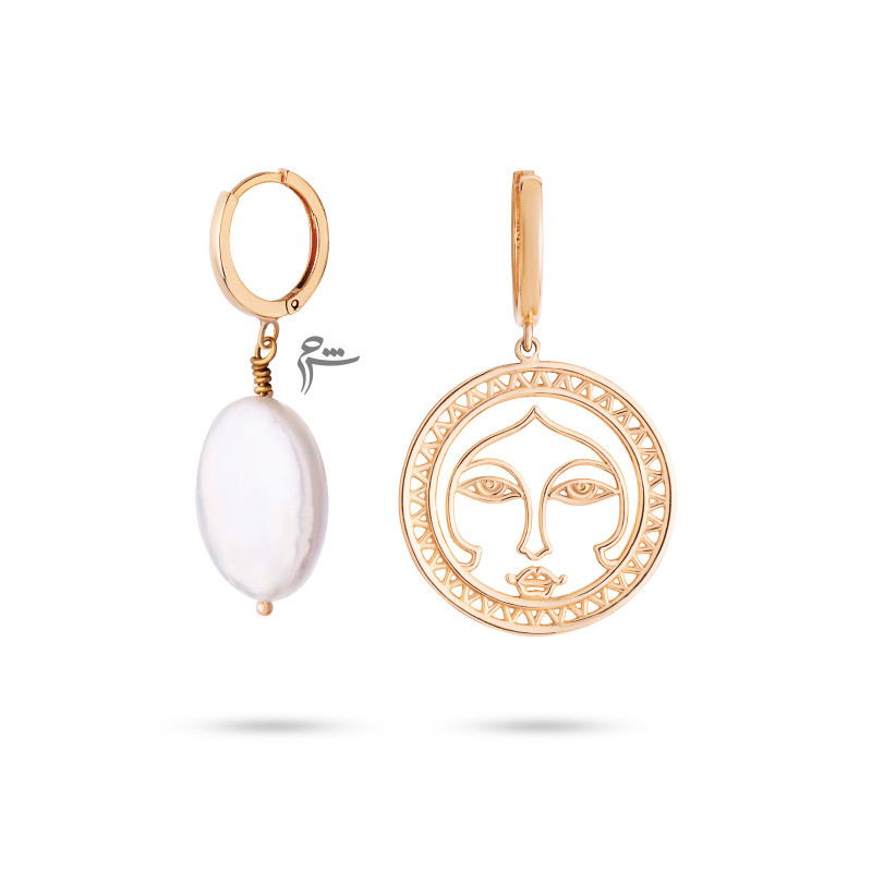 گوشواره حلقه ای طلا طرح خورشید خانم و باروک-گالری شیدا مجد