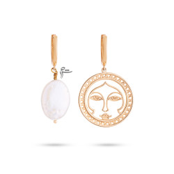 گوشواره حلقه ای طلا طرح خورشید خانم و باروک-گالری شیدا مجد