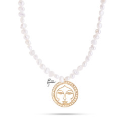 گردنبند طلا طرح خورشید خانم و باروک-گالری شیدا مجد