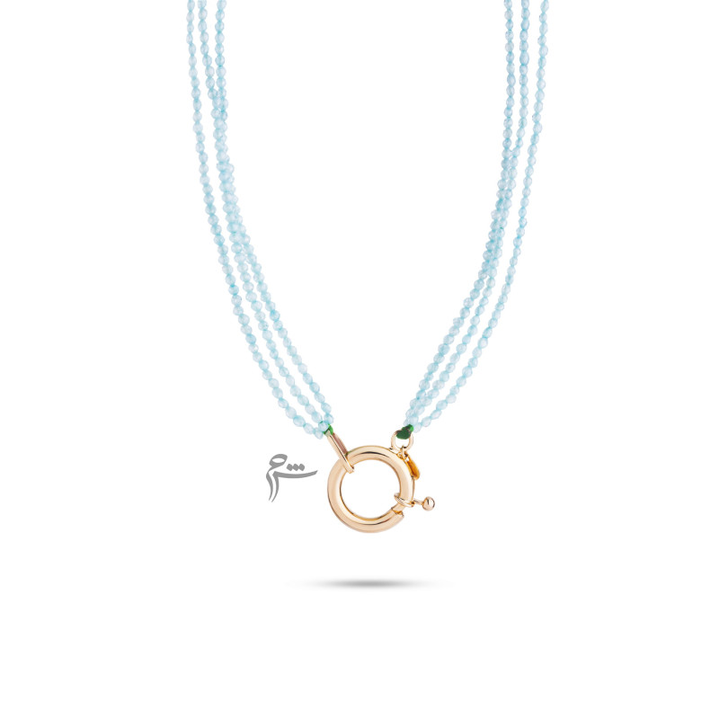 گردنبند طلا طرح قفل مدبر سواروسکی اقیانوسی-گالری شیدا مجد