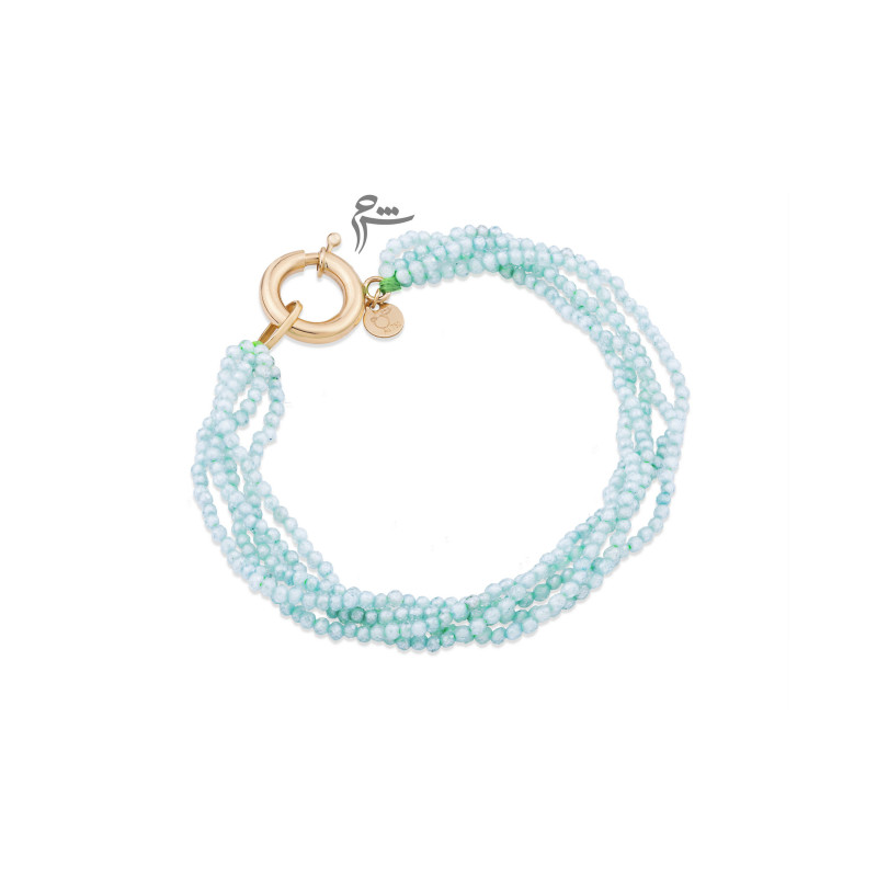 دستبند طلا طرح قفل مدبر سواروسکی اقیانوسی-گالری شیدا مجد