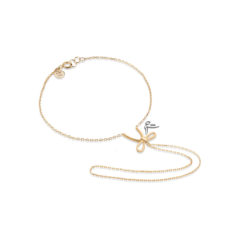 دستبند طلا طرح تمیمه پاپیون-گالری شیدا مجد