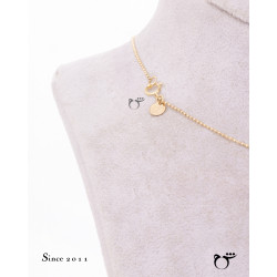 گردنبند طلا طرح ضربدری گوارسه و مروارید-گالری شیدا مجد