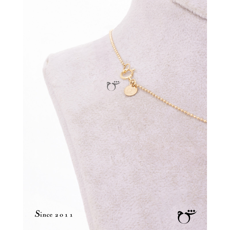 گردنبند طلا طرح ضربدری گوارسه و مروارید-گالری شیدا مجد