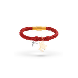 کودک دستبند گربه چرم قرمز-گالری شیدا مجد