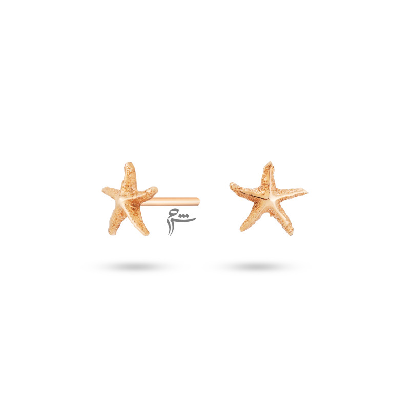 گوشواره طلا طرح ستاره دریایی-گالری شیدا مجد