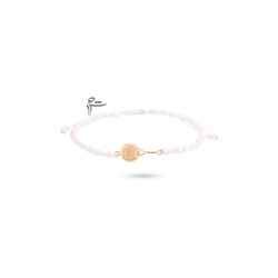 دستبند طلا طرح راکت تنیس و مروارید ریز-گالری شیدا مجد