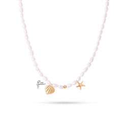 گردنبند طلا طرح صدف و ستاره دریایی باروک ریز-گالری شیدا مجد