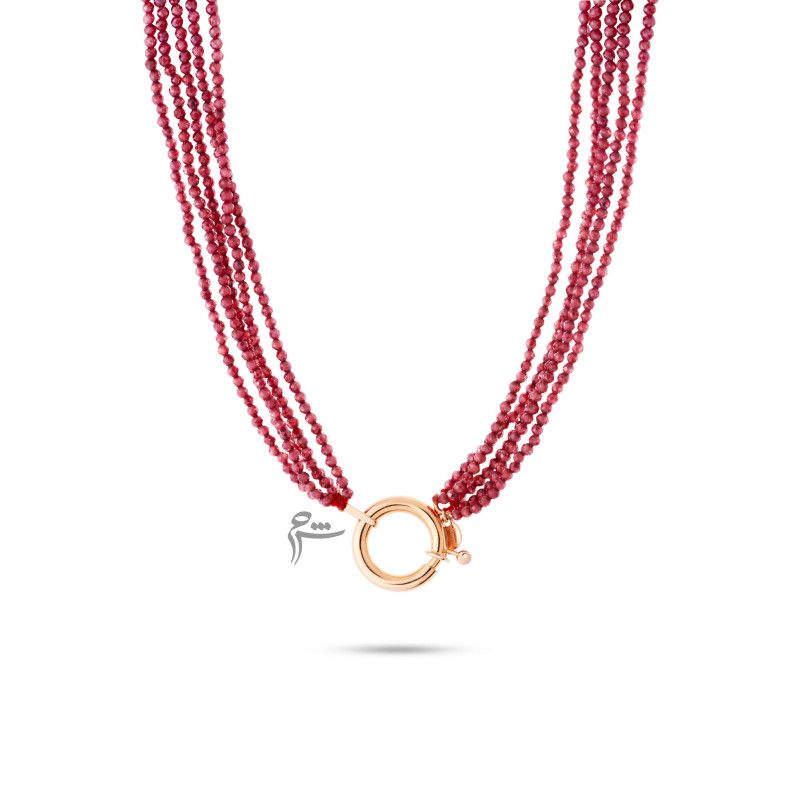 گردنبند طلا طرح قفل مدبر سواروسکی پوست پیازی (جدید)-گالری شیدا مجد