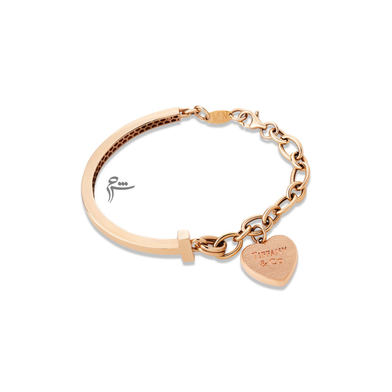 دستبند بنگل تیفانی قلب مات-گالری شیدا مجد