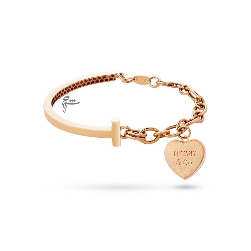 دستبند بنگل تیفانی قلب مات-گالری شیدا مجد