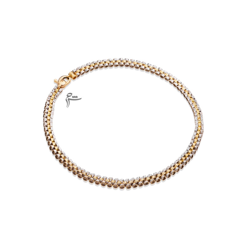 دستبند طلا طرح رولکس S سفید طلایی-گالری شیدا مجد