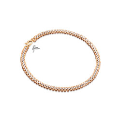 دستبند طلا طرح رولکس S رزگلد سفید-گالری شیدا مجد