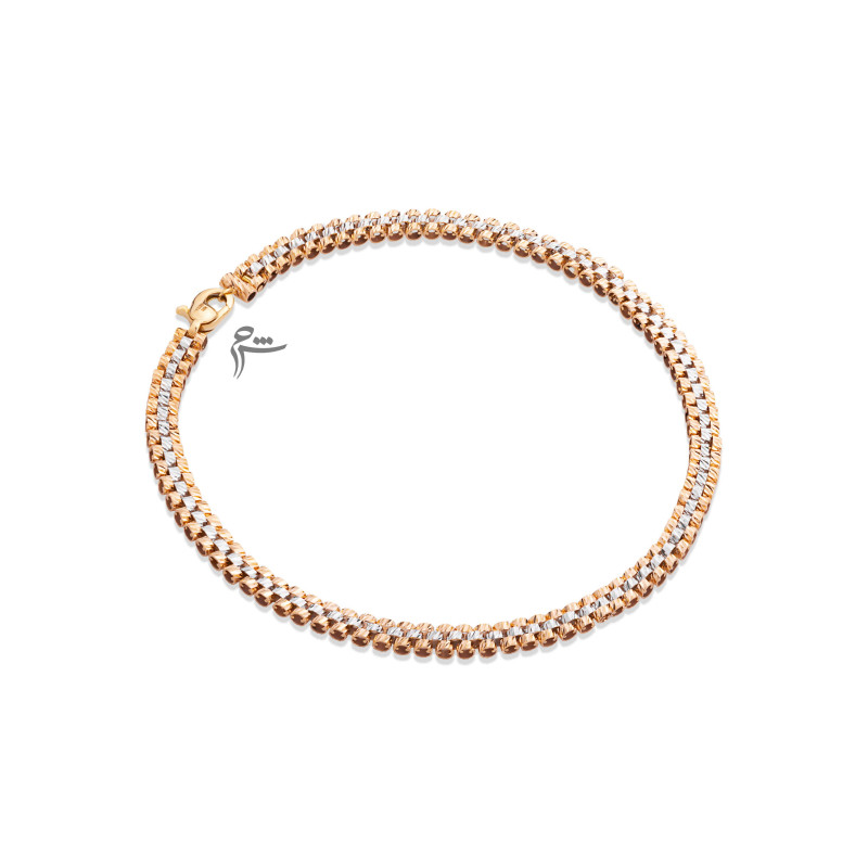 دستبند طلا طرح رولکس S رزگلد سفید-گالری شیدا مجد