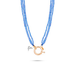 گردنبند قفل مدبر سواروسکی آبی-گالری شیدامجد