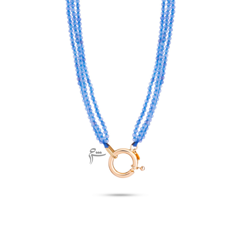 گردنبند قفل مدبر سواروسکی آبی-گالری شیدامجد