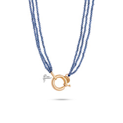 گردنبند قفل مدبر سواروسکی آبی نفتی-گالری شیدامجد