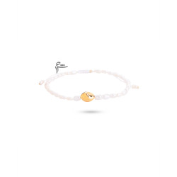 دستبند طرح سنگ و مروارید ریز-گالری شیدا مجد