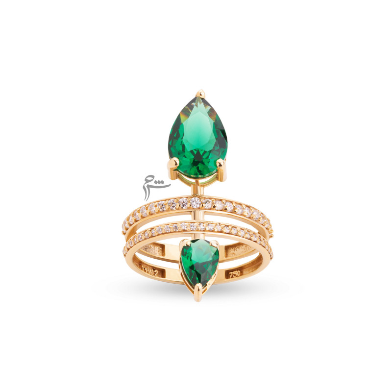 انگشتر دوبل تورمالین نگینی-گالری شیدا مجد