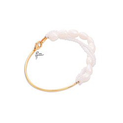 دستبند بنگل سواروسکی و باروک سفید-گالری شیدا مجد