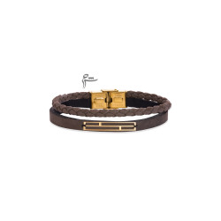 مردانه دستبند 4 مستطیل جیر خاکی-گالری شیدا مجد