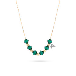 گردنبند طلا طرح کریستال سبز_گالری طلا شیدا مجد