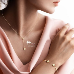 گردنبند طلا طرح کندو آویز نگینی