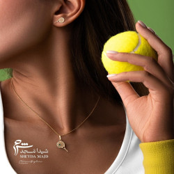 گوشواره طلا طرح راکت تنیس