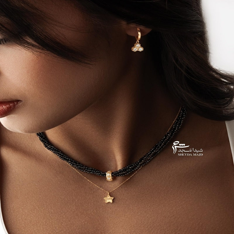 گردنبند طلا طرح فروغ