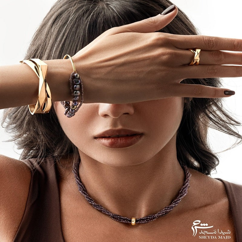 دستبند بنگل ضربدری ایتالیایی