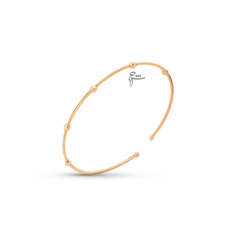 دستبند طلا طرح بنگل گوی ساده