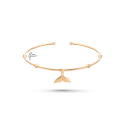 دستبند بنگل طلا طرح دم وال