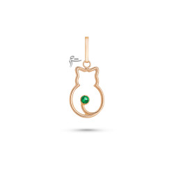 آویز طلا طرح گربه تورمالین-گالری طلا شیدا مجد