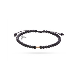 دستبند مردانه طلا طرح استوانه اونیکس ریز براق