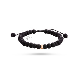 دستبند طلا مردانه طرح دستبند مهره گرد اونیکس مات