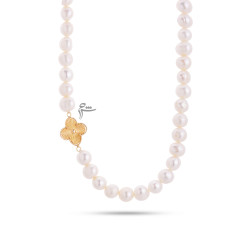 گردنبند طلا طرح رولباسی ونکلیف و مروارید