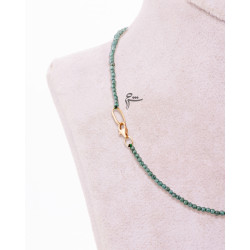 گردنبند طلا طرح نخل سواروسکی سبز-گالری طلای شیدا مجد