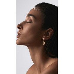 گوشواره حلقه ای طلا طرح هریلا S-گالری طلا شیدا مجد
