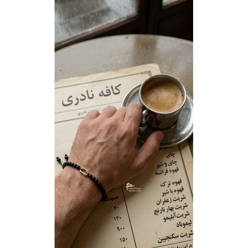 مردانه دستبند طلا طرح هریلا S اونیکس براق-گالری طلا شیدا مجد