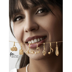 آویز طلا طرح نت موسیقی دوچنگ-گالری طلا شیدا مجد