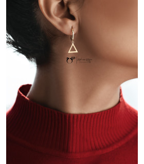 گوشواره حلقه ای طلا طرح مثلث پر و خالی-گالری شیدا مجد