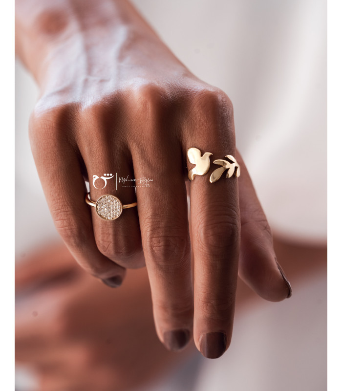 انگشتر دایره نگین دار-گالری شیدا مجد