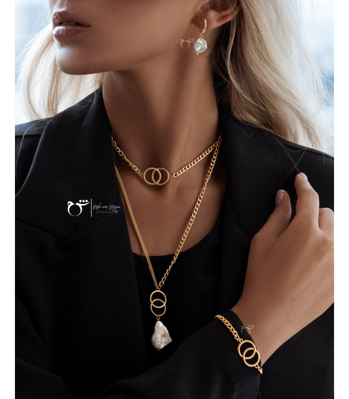 گوشواره حلقه ای طلا طرح فریبا-گالری شیدا مجد