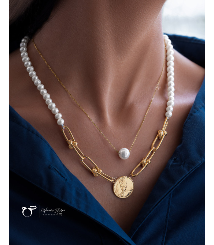 گردنبند تک مروارید-گالری شیدا مجد