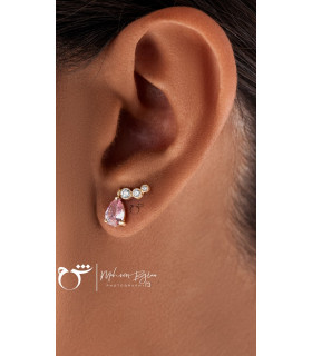 گوشواره ارمغان رز کوارتز - گالری شیدا مجد