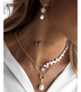 گوشواره حلقه ای طلا طرح تخمه و باروک-گالری شیدا مجد