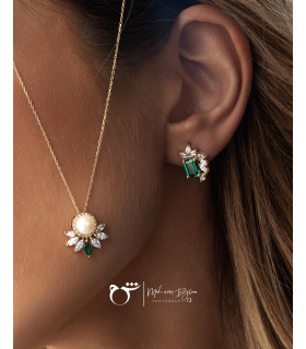 گوشواره باگت مارکیز تورمالین - گالری شیدا مجد